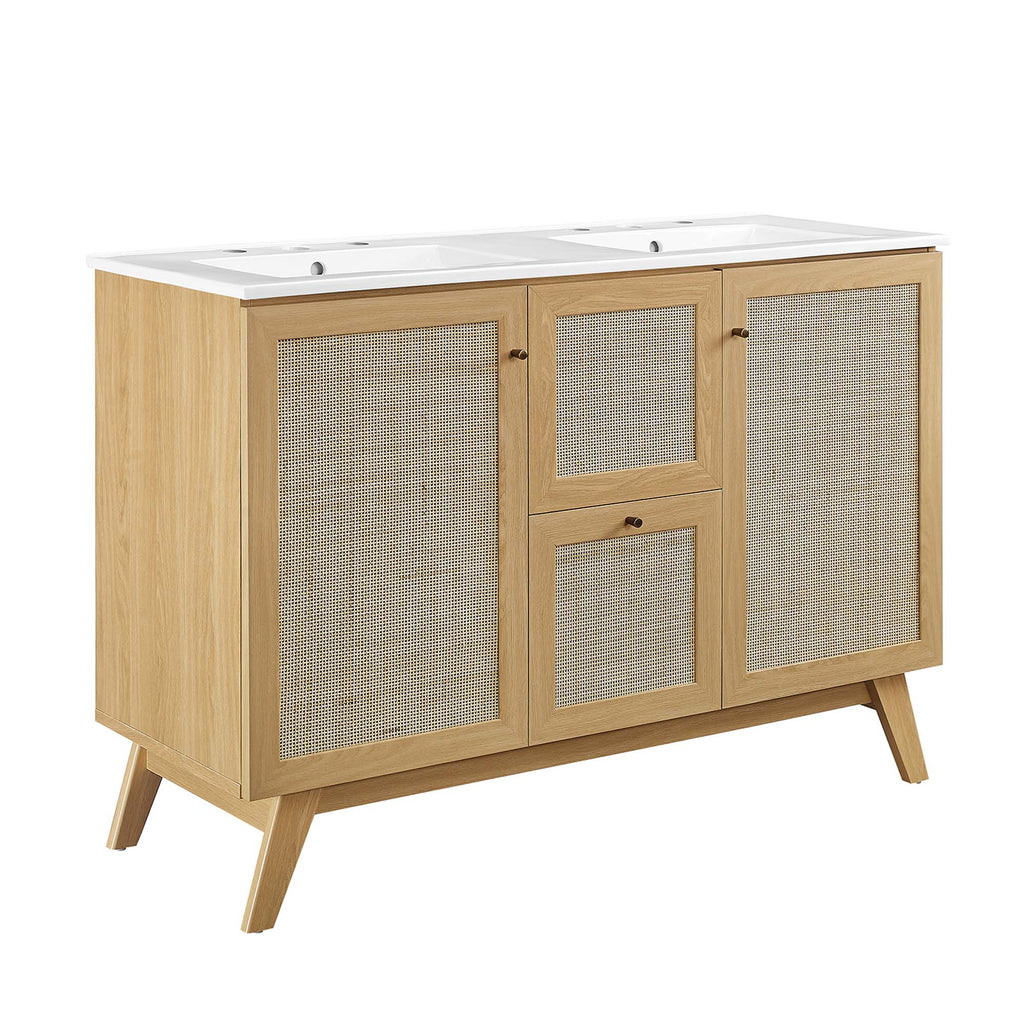 Soma 48" Double Sink Bathroom Vanity - Oak White