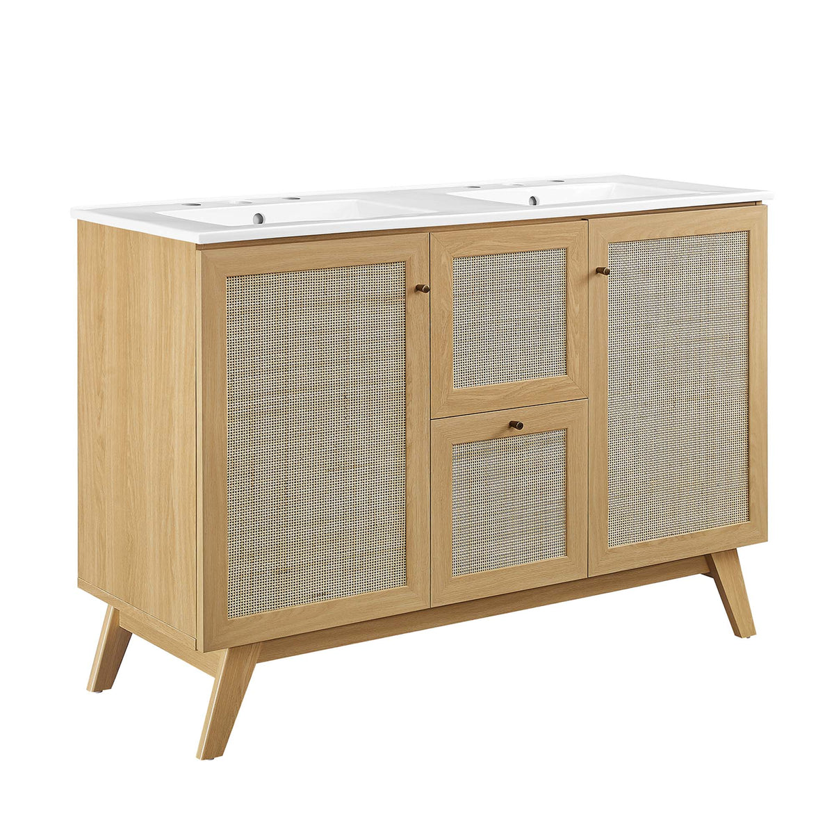 Soma 48" Double Sink Bathroom Vanity - Oak White