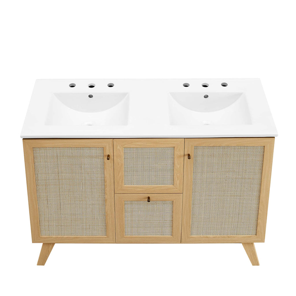Soma 48" Double Sink Bathroom Vanity - Oak White