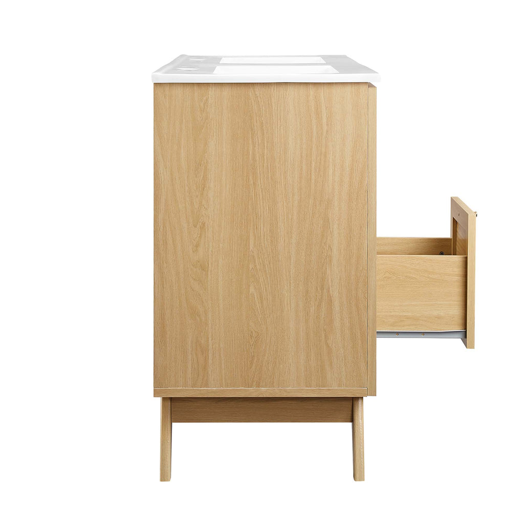 Soma 48" Double Sink Bathroom Vanity - Oak White