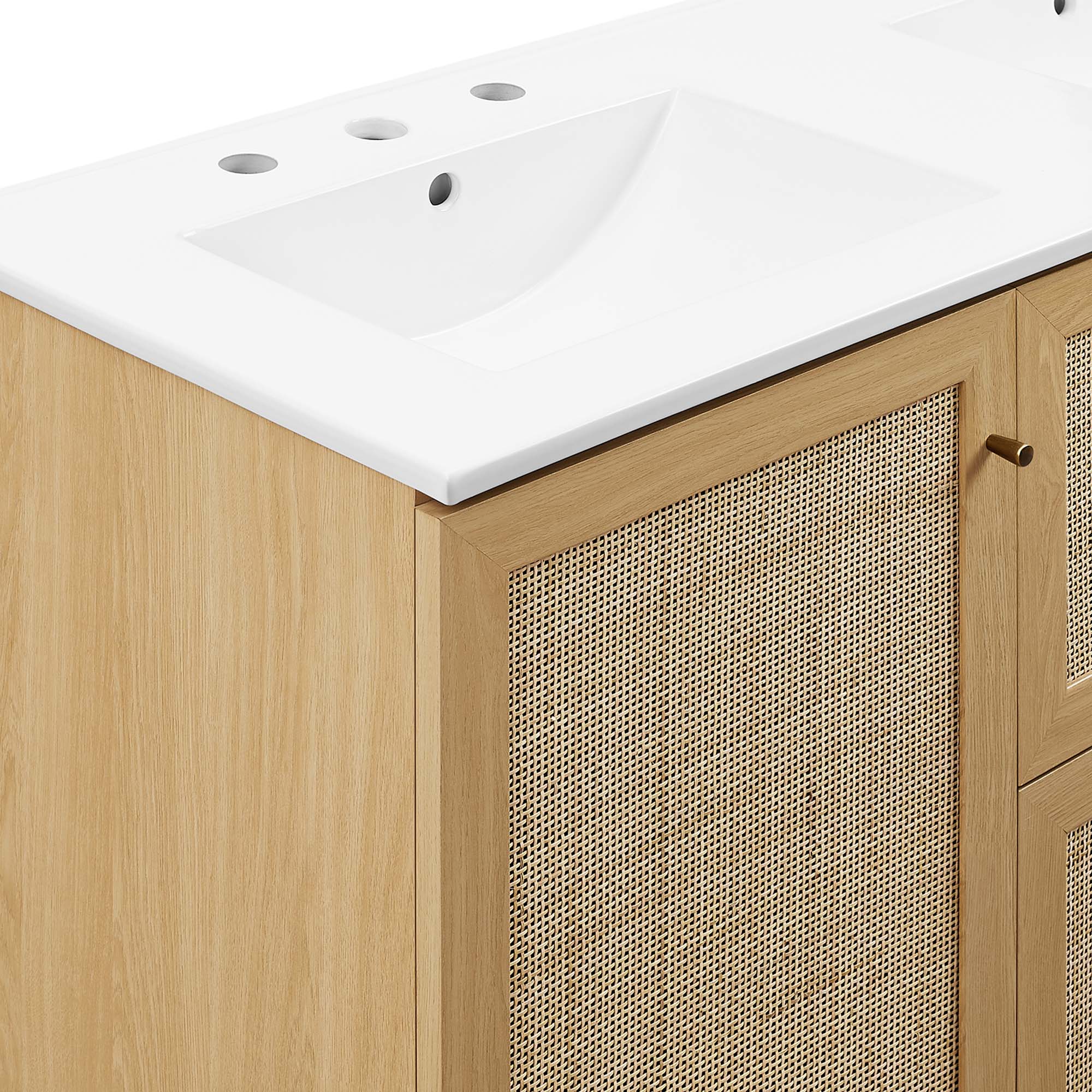 Soma 48" Double Sink Bathroom Vanity - Oak White