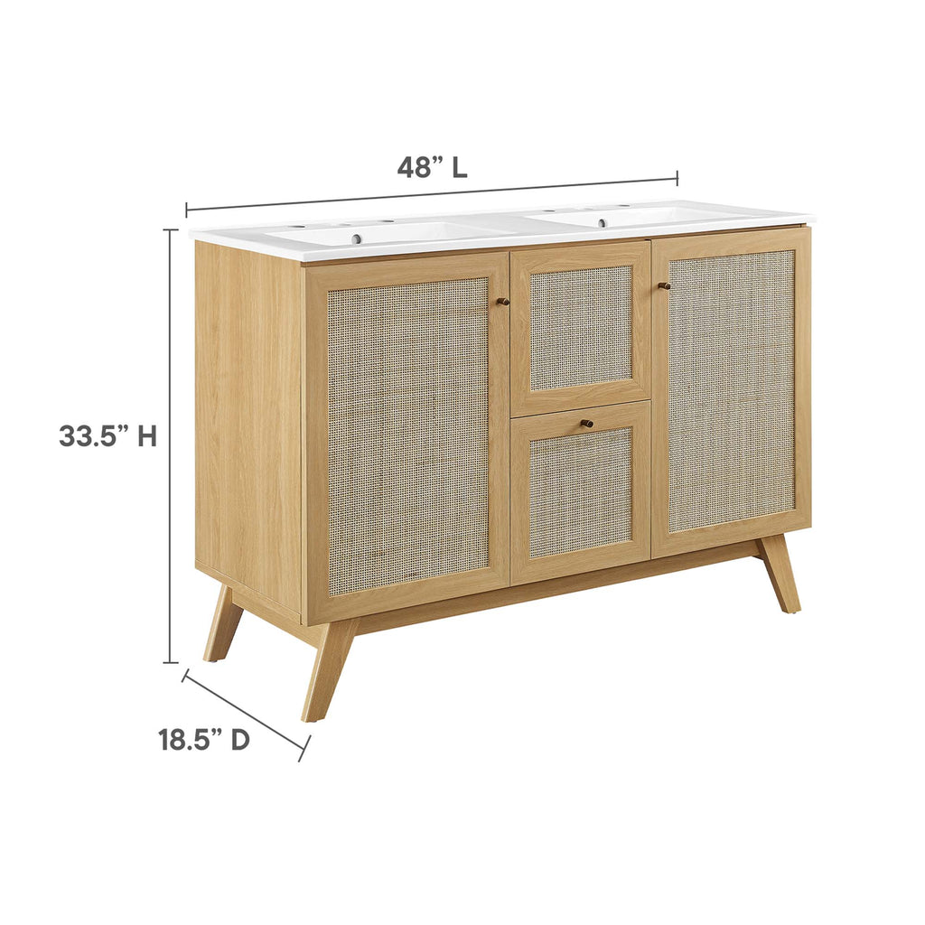 Soma 48" Double Sink Bathroom Vanity - Oak White