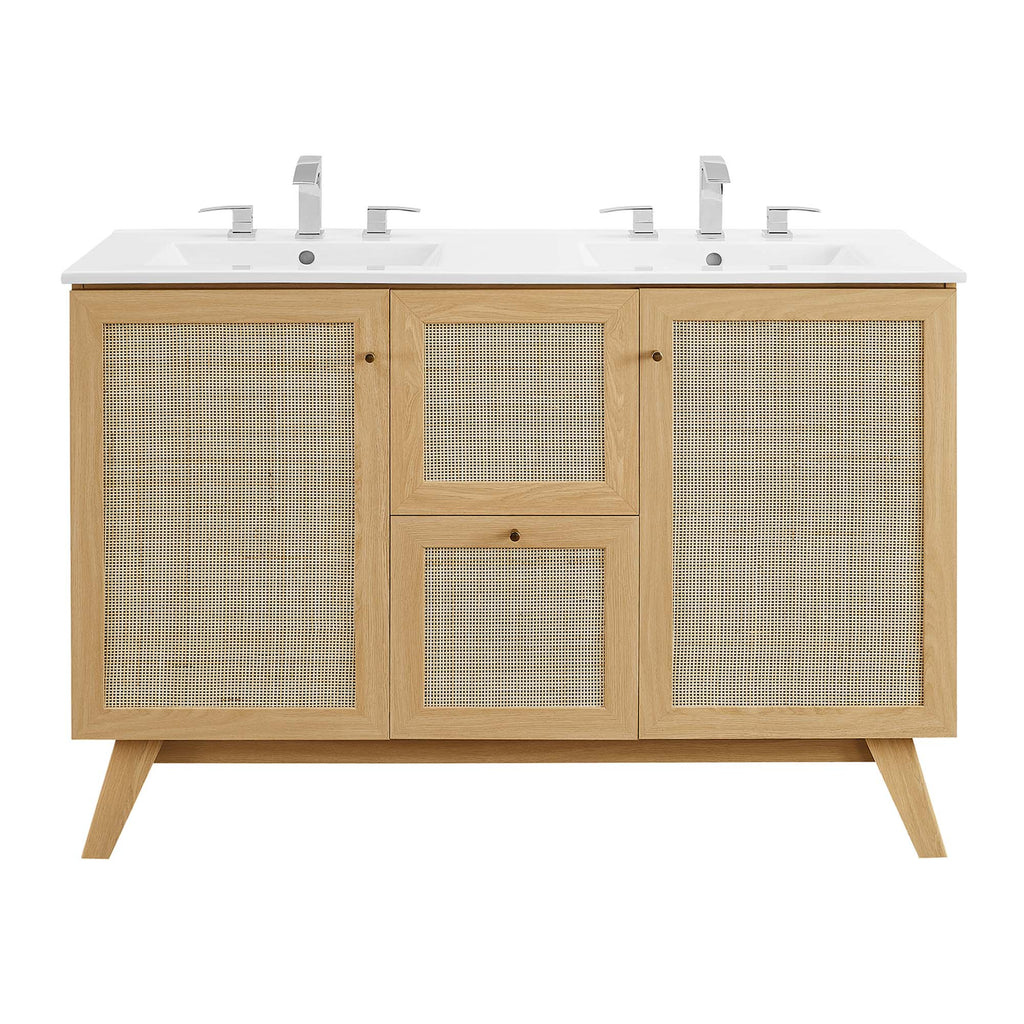Soma 48" Double Sink Bathroom Vanity - Oak White
