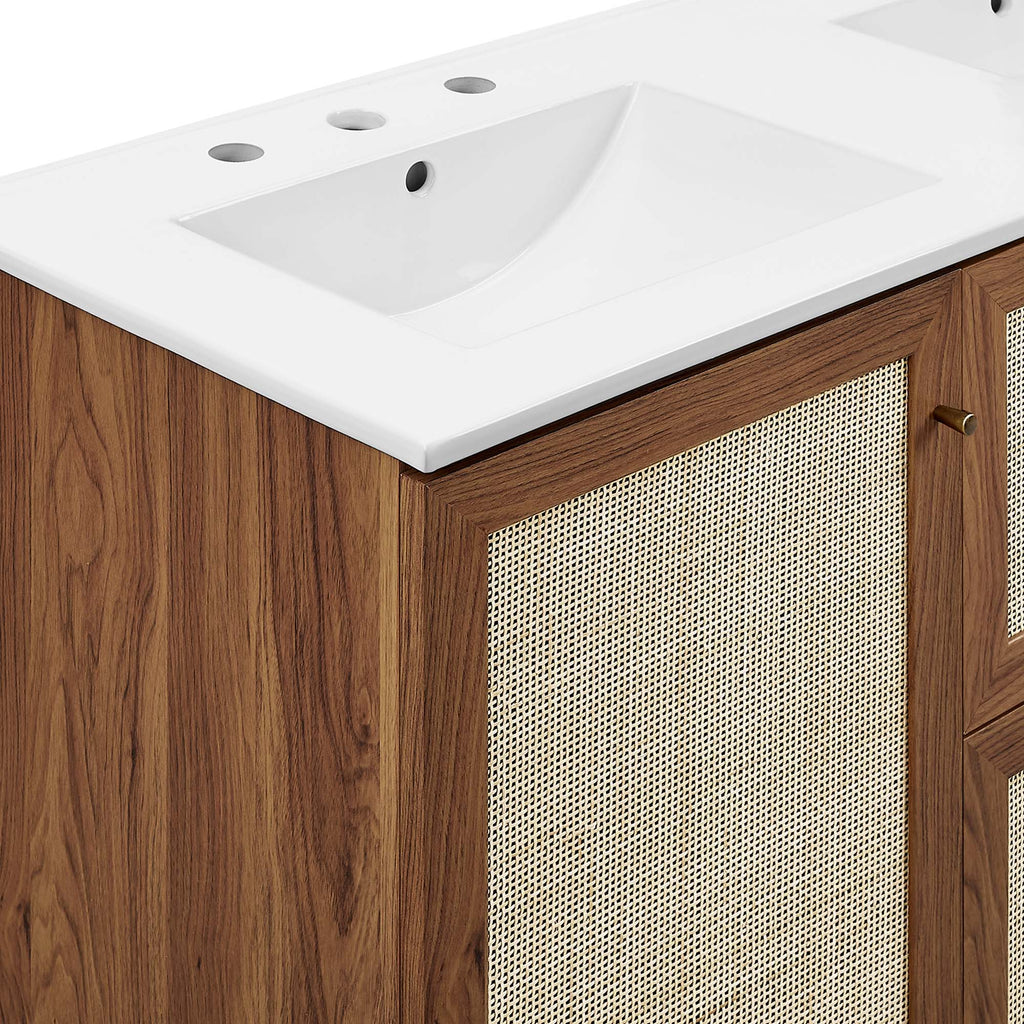 Soma 48" Double Sink Bathroom Vanity - Walnut White