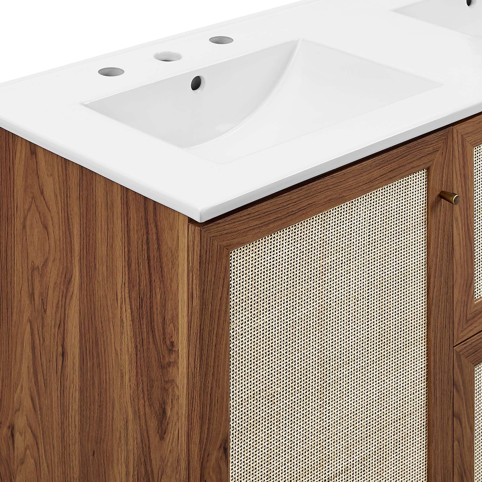 Soma 48" Double Sink Bathroom Vanity - Walnut White