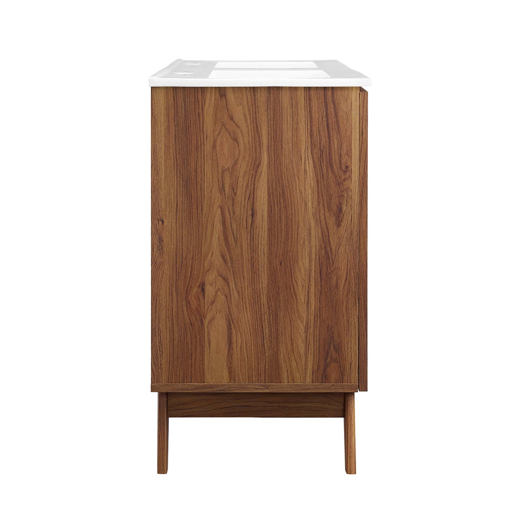 Soma 48" Double Sink Bathroom Vanity - Walnut White