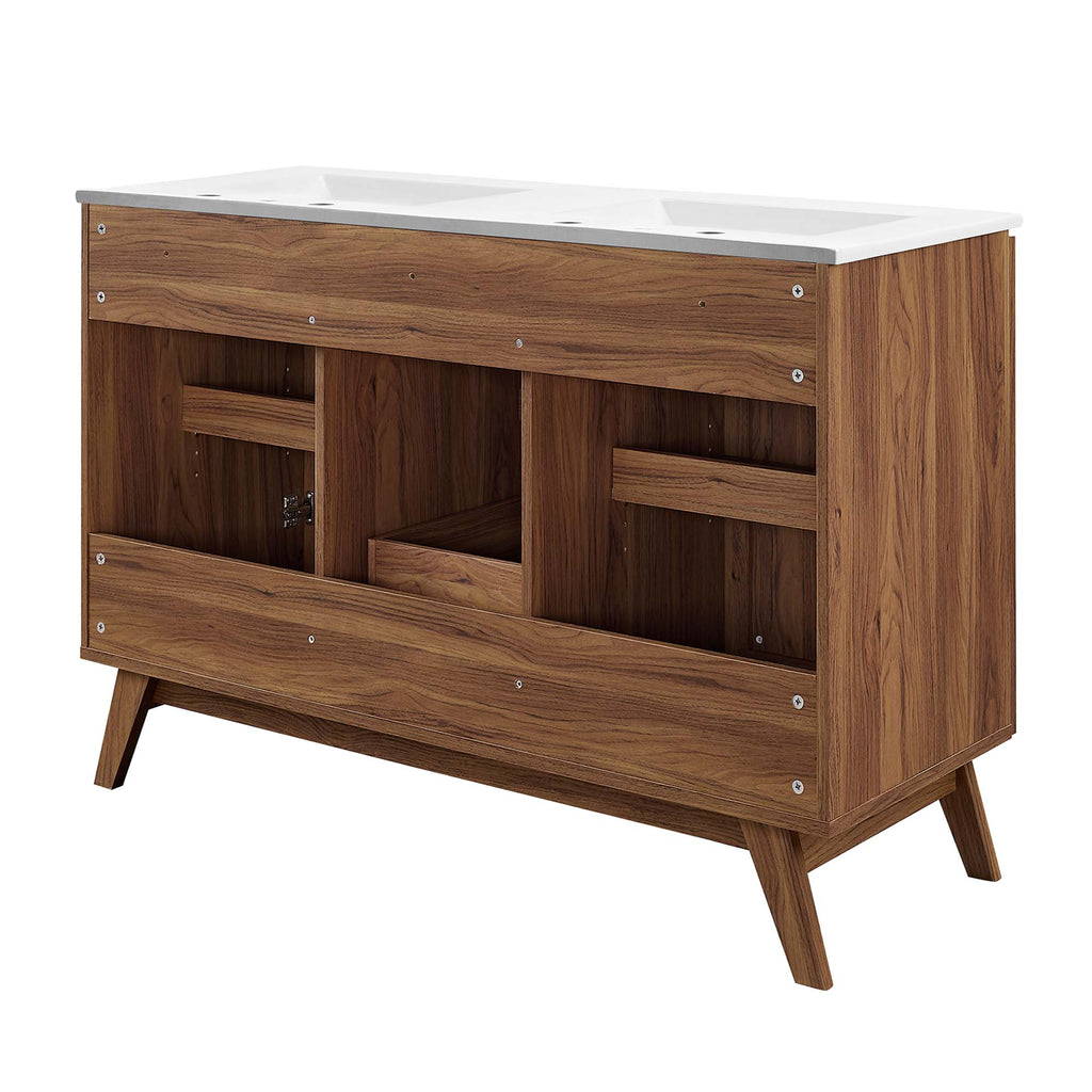Soma 48" Double Sink Bathroom Vanity - Walnut White