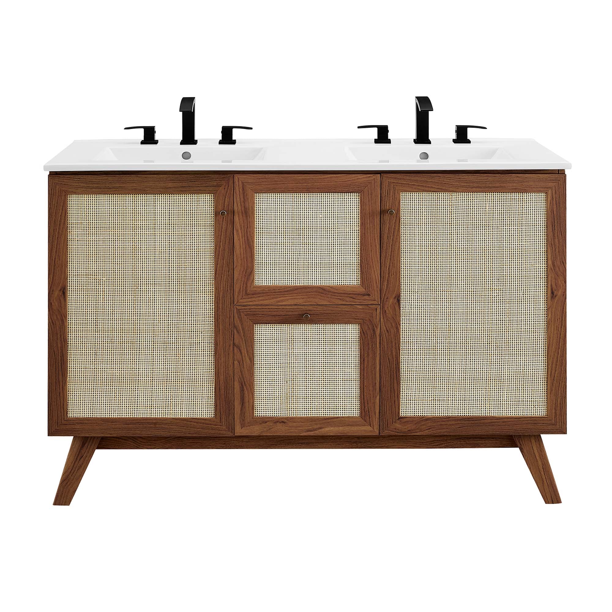 Soma 48" Double Sink Bathroom Vanity - Walnut White