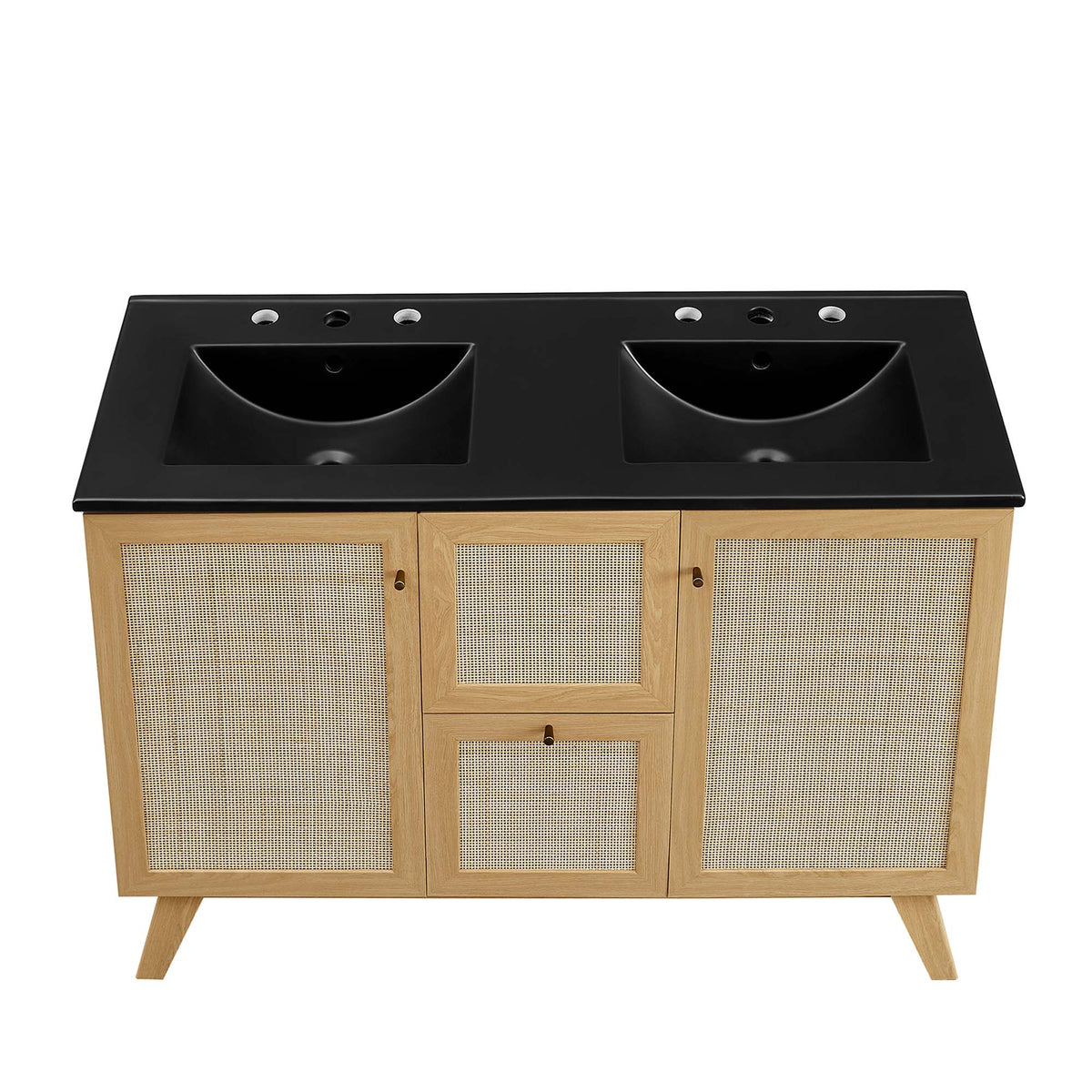 Soma 48" Double Sink Bathroom Vanity - Oak Black