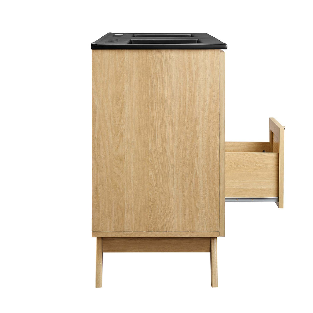 Soma 48" Double Sink Bathroom Vanity - Oak Black