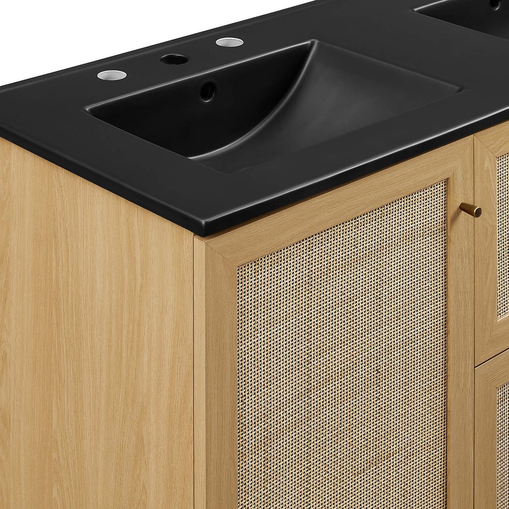 Soma 48" Double Sink Bathroom Vanity - Oak Black