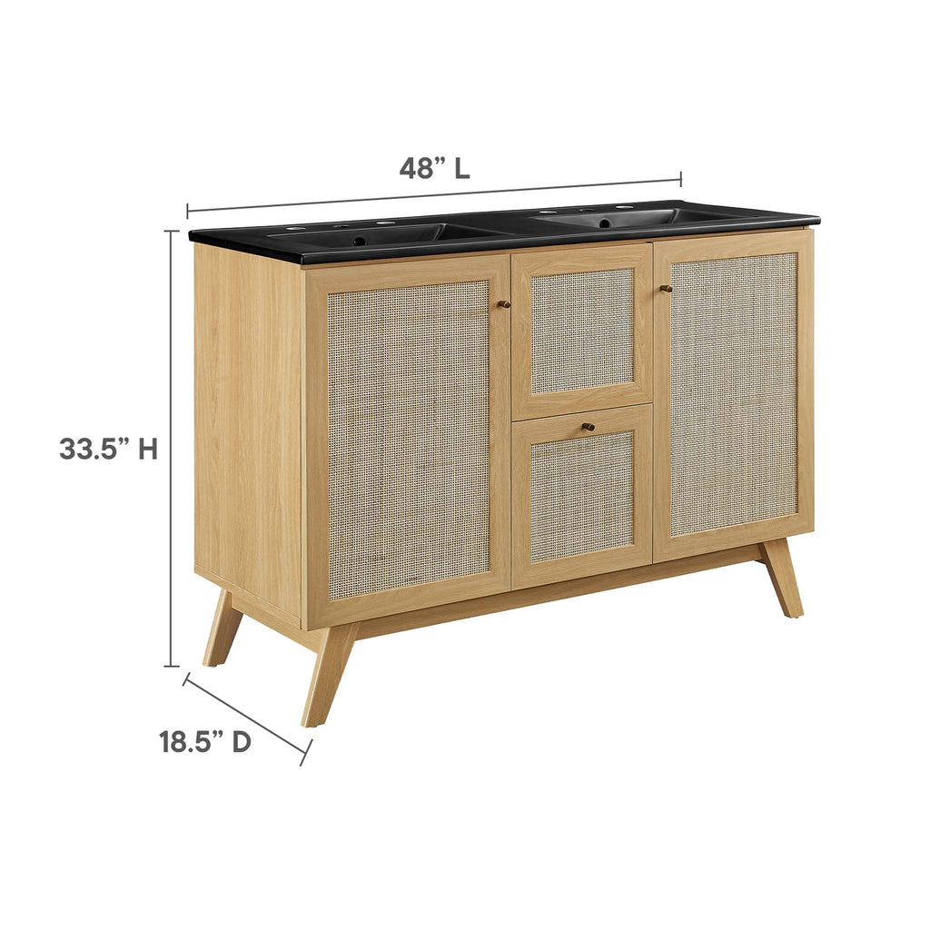 Soma 48" Double Sink Bathroom Vanity - Oak Black
