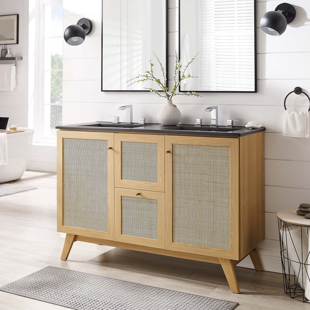Soma 48" Double Sink Bathroom Vanity - Oak Black
