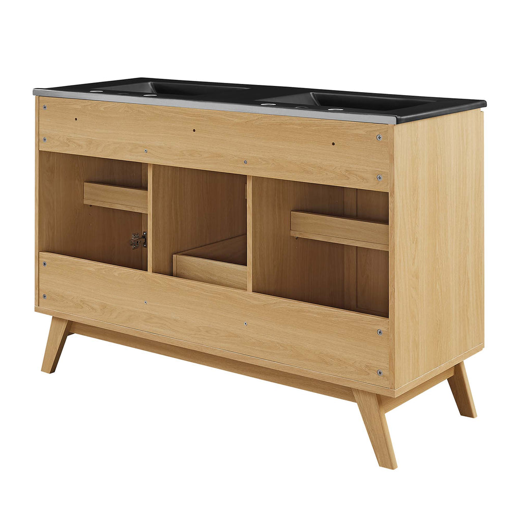 Soma 48" Double Sink Bathroom Vanity - Oak Black