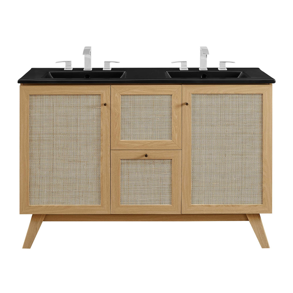 Soma 48" Double Sink Bathroom Vanity - Oak Black
