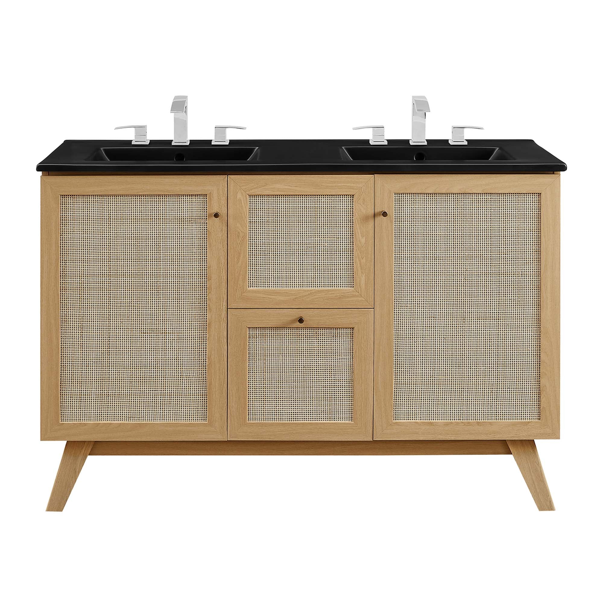 Soma 48" Double Sink Bathroom Vanity - Oak Black