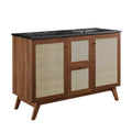 Soma 48" Double Sink Bathroom Vanity - Walnut Black