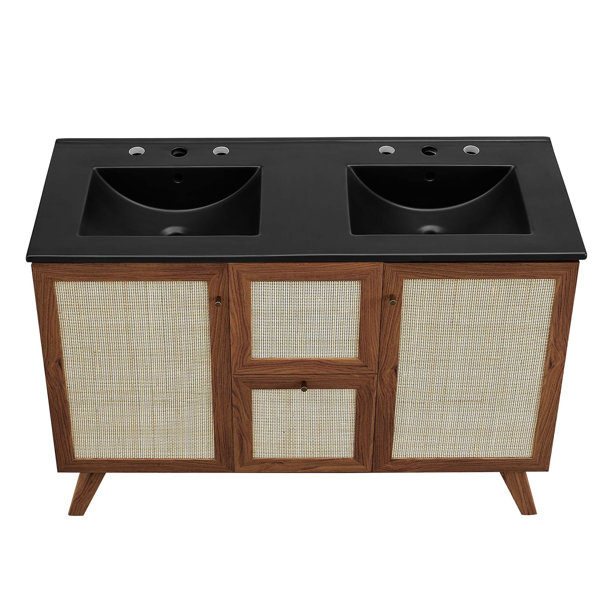 Soma 48" Double Sink Bathroom Vanity - Walnut Black