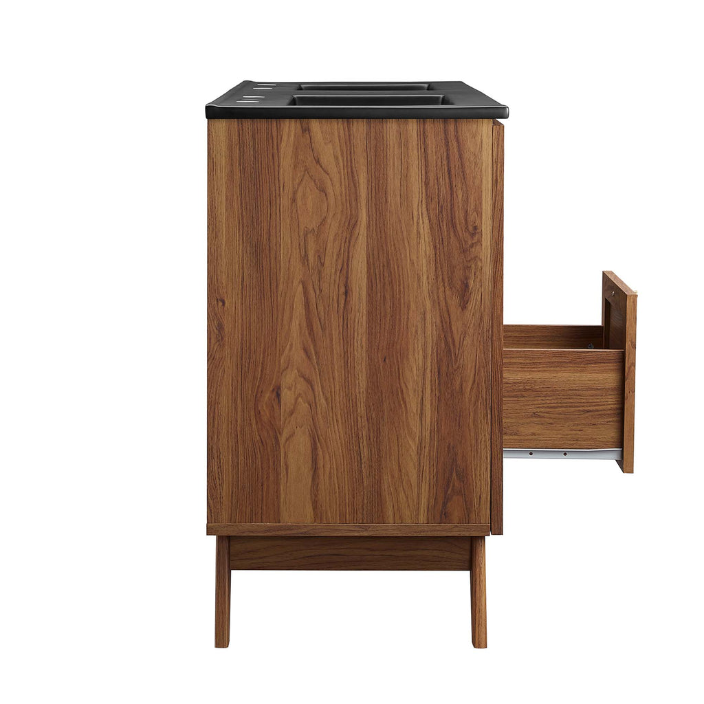 Soma 48" Double Sink Bathroom Vanity - Walnut Black