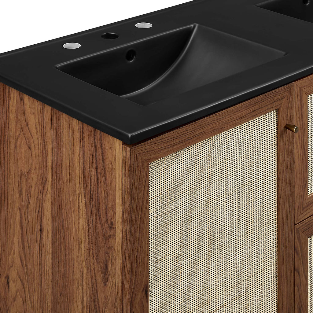 Soma 48" Double Sink Bathroom Vanity - Walnut Black