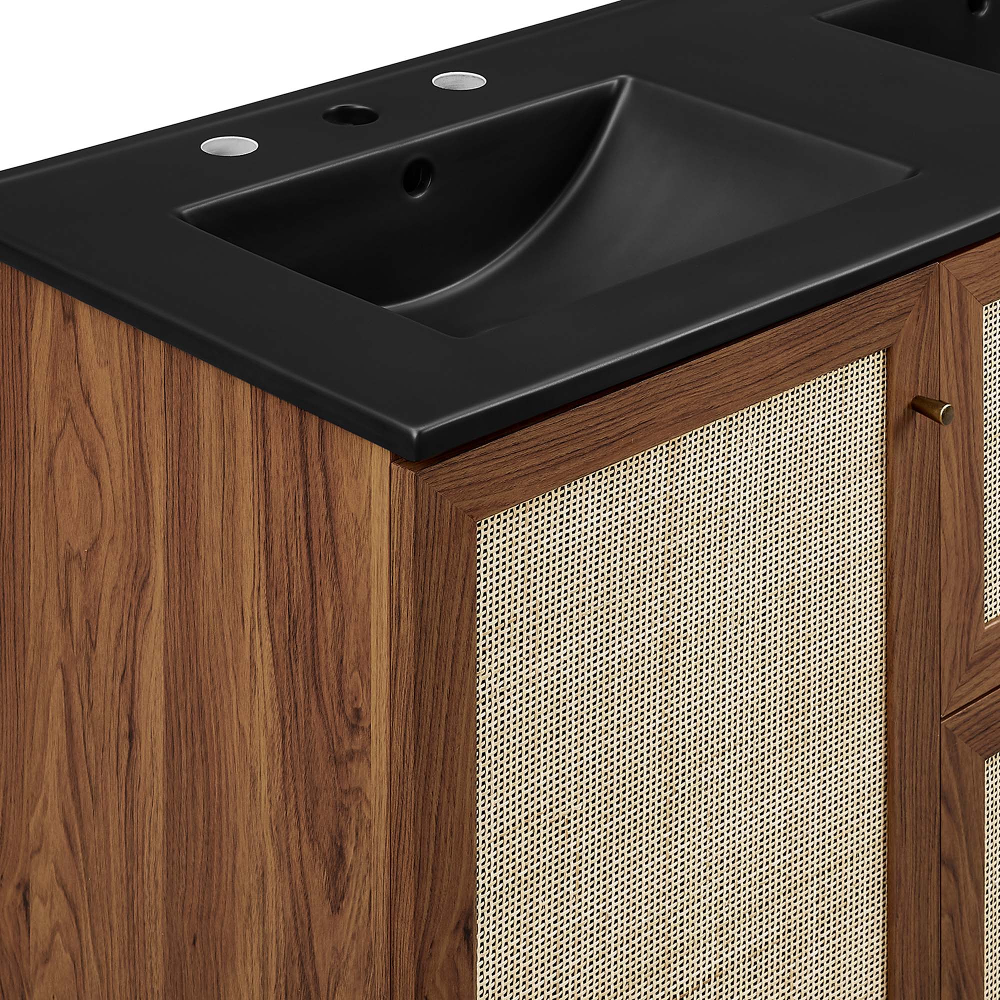 Soma 48" Double Sink Bathroom Vanity - Walnut Black