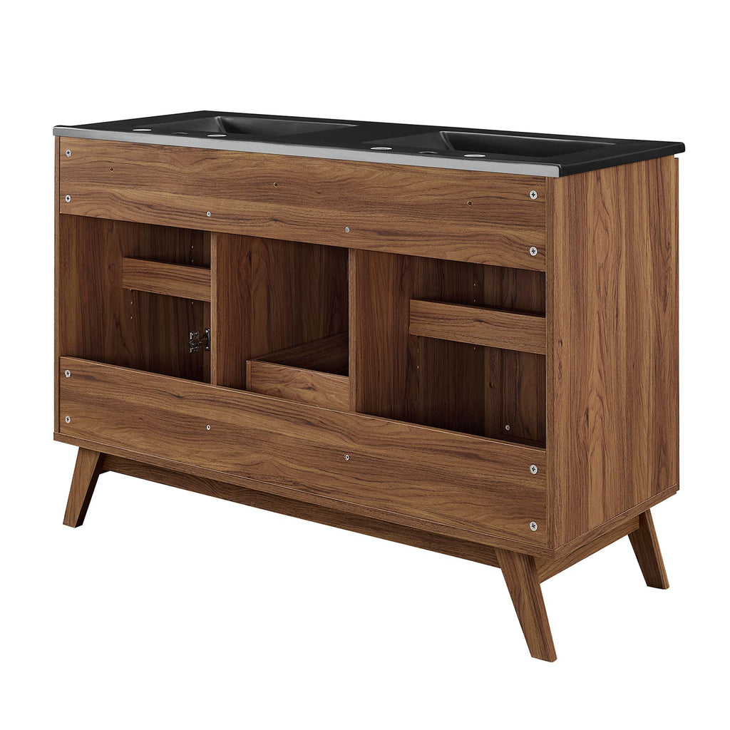 Soma 48" Double Sink Bathroom Vanity - Walnut Black
