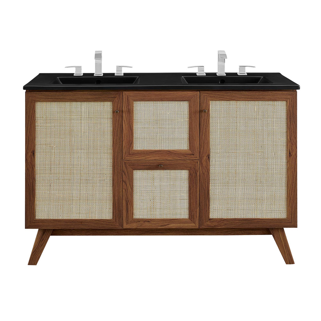 Soma 48" Double Sink Bathroom Vanity - Walnut Black