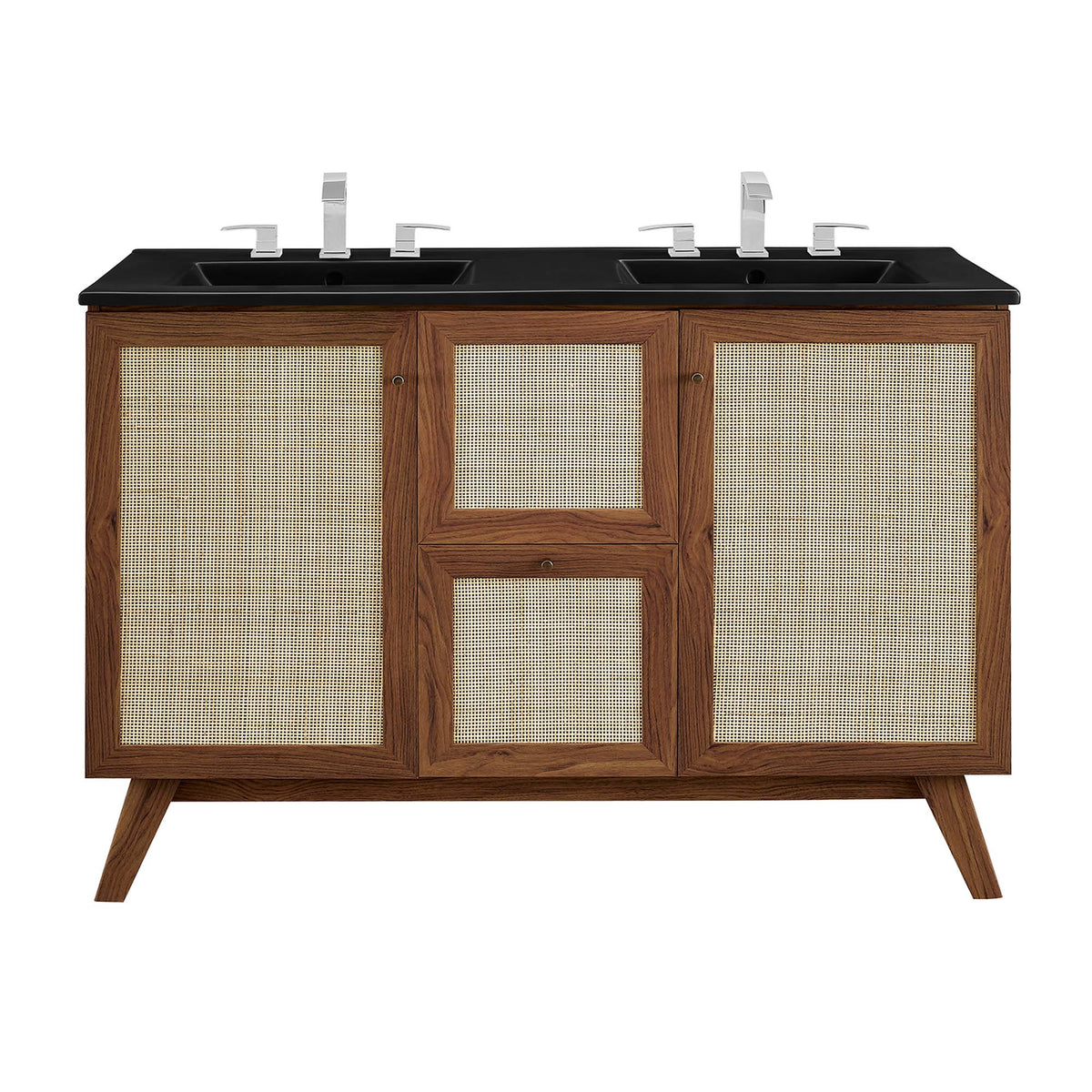 Soma 48" Double Sink Bathroom Vanity - Walnut Black