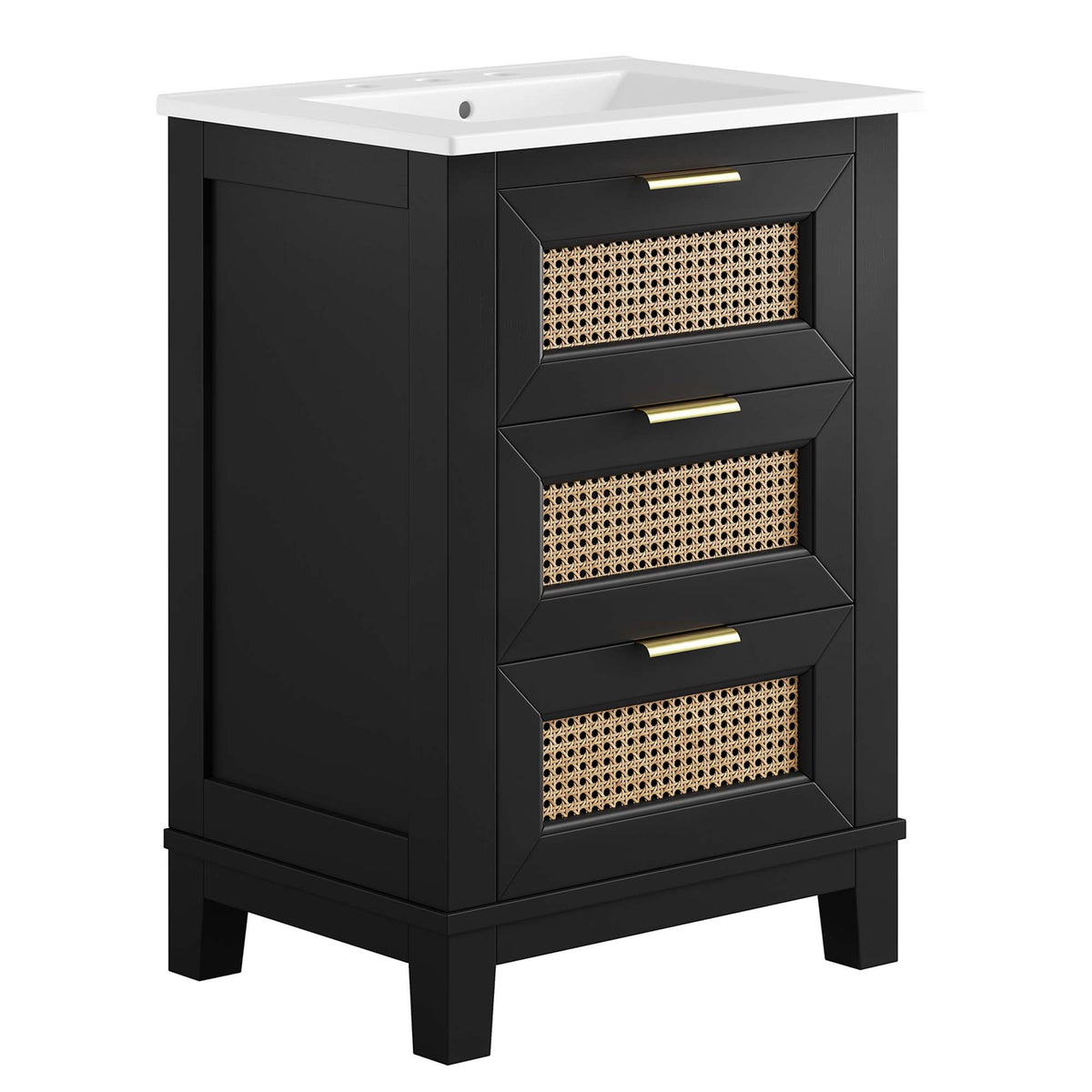 Dixie 24" Solid Wood Bathroom Vanity - Black White