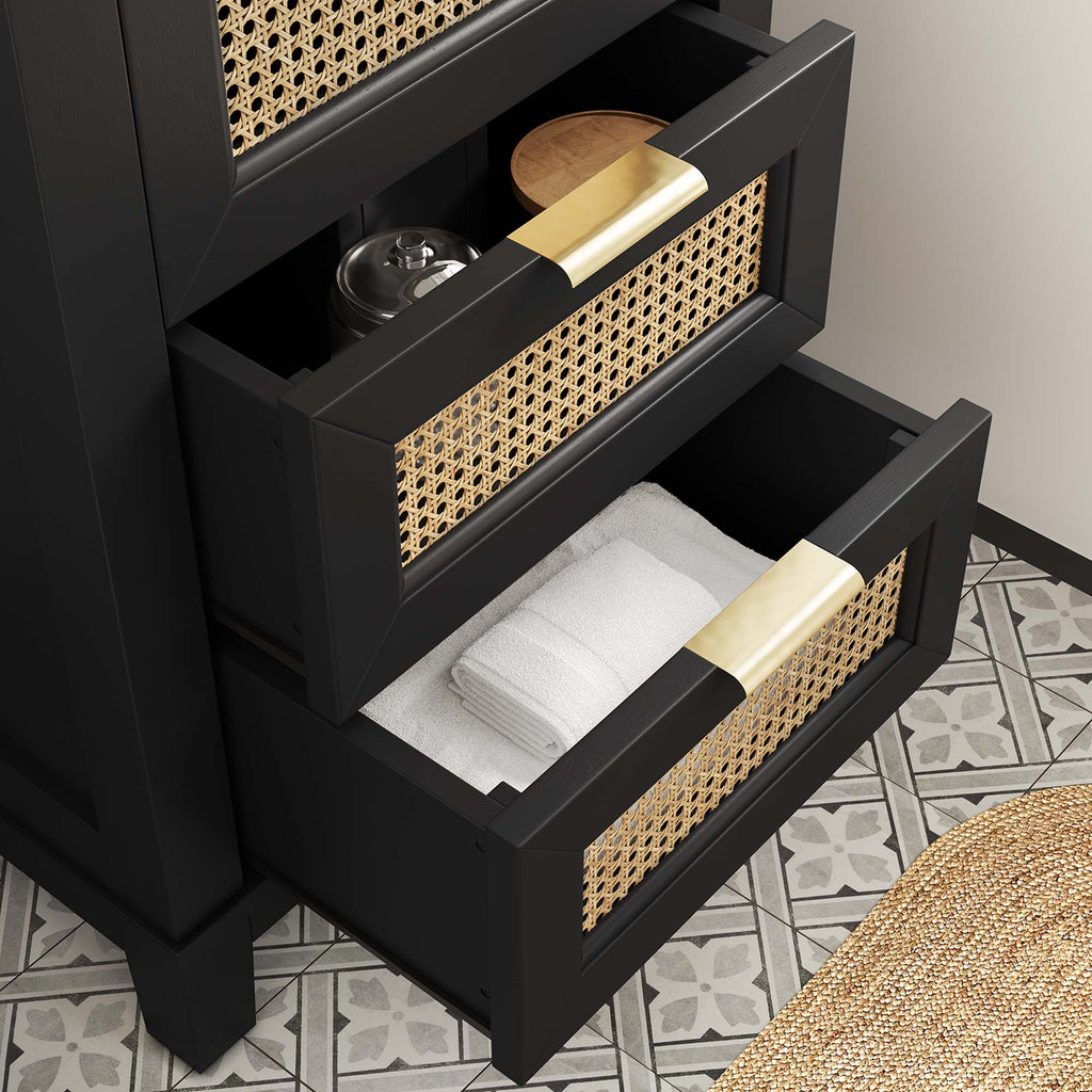 Dixie 24" Solid Wood Bathroom Vanity - Black White