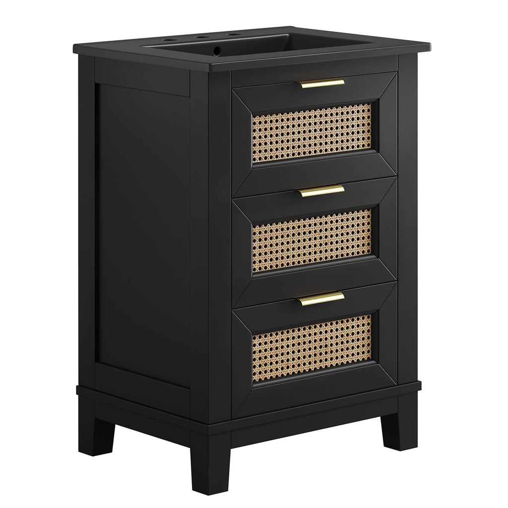 Dixie 24" Solid Wood Bathroom Vanity Cabinet - Black Black