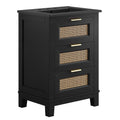 Dixie 24" Solid Wood Bathroom Vanity Cabinet - Black Black