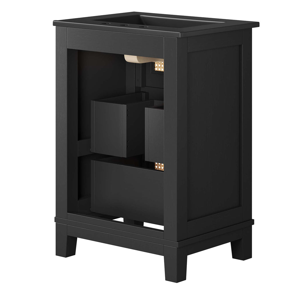 Dixie 24" Solid Wood Bathroom Vanity Cabinet - Black Black