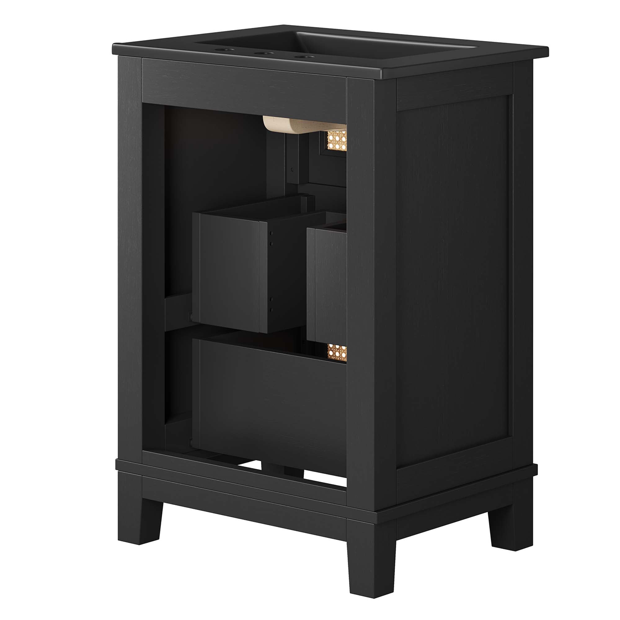 Dixie 24" Solid Wood Bathroom Vanity Cabinet - Black Black