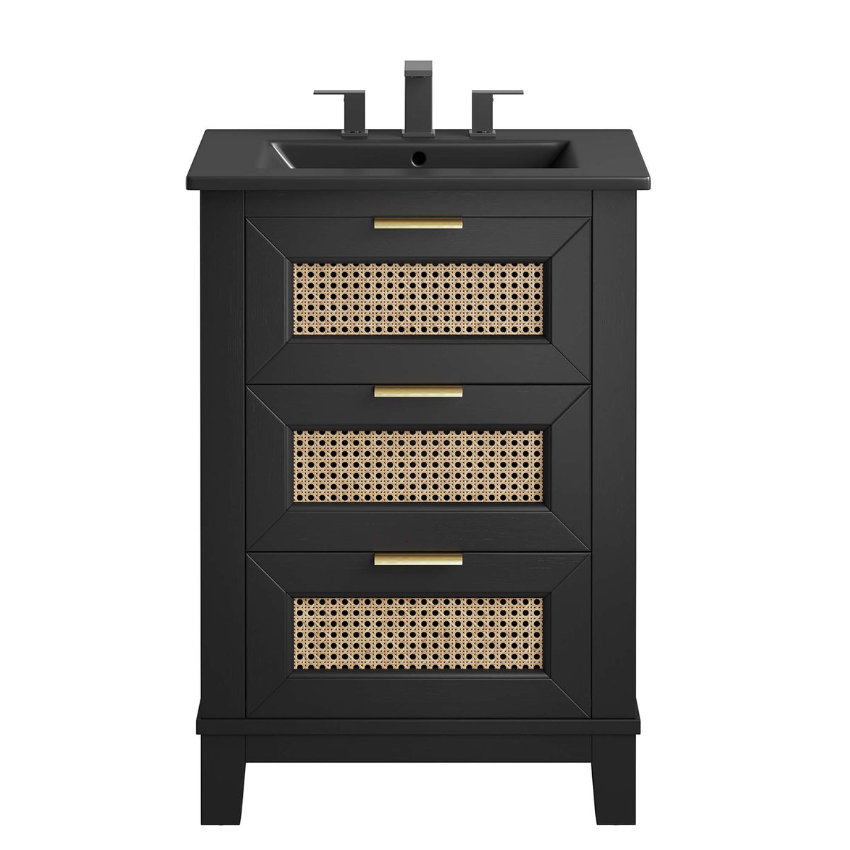 Dixie 24" Solid Wood Bathroom Vanity Cabinet - Black Black