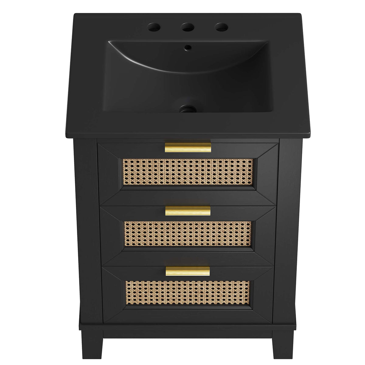 Dixie 24" Solid Wood Bathroom Vanity Cabinet - Black Black