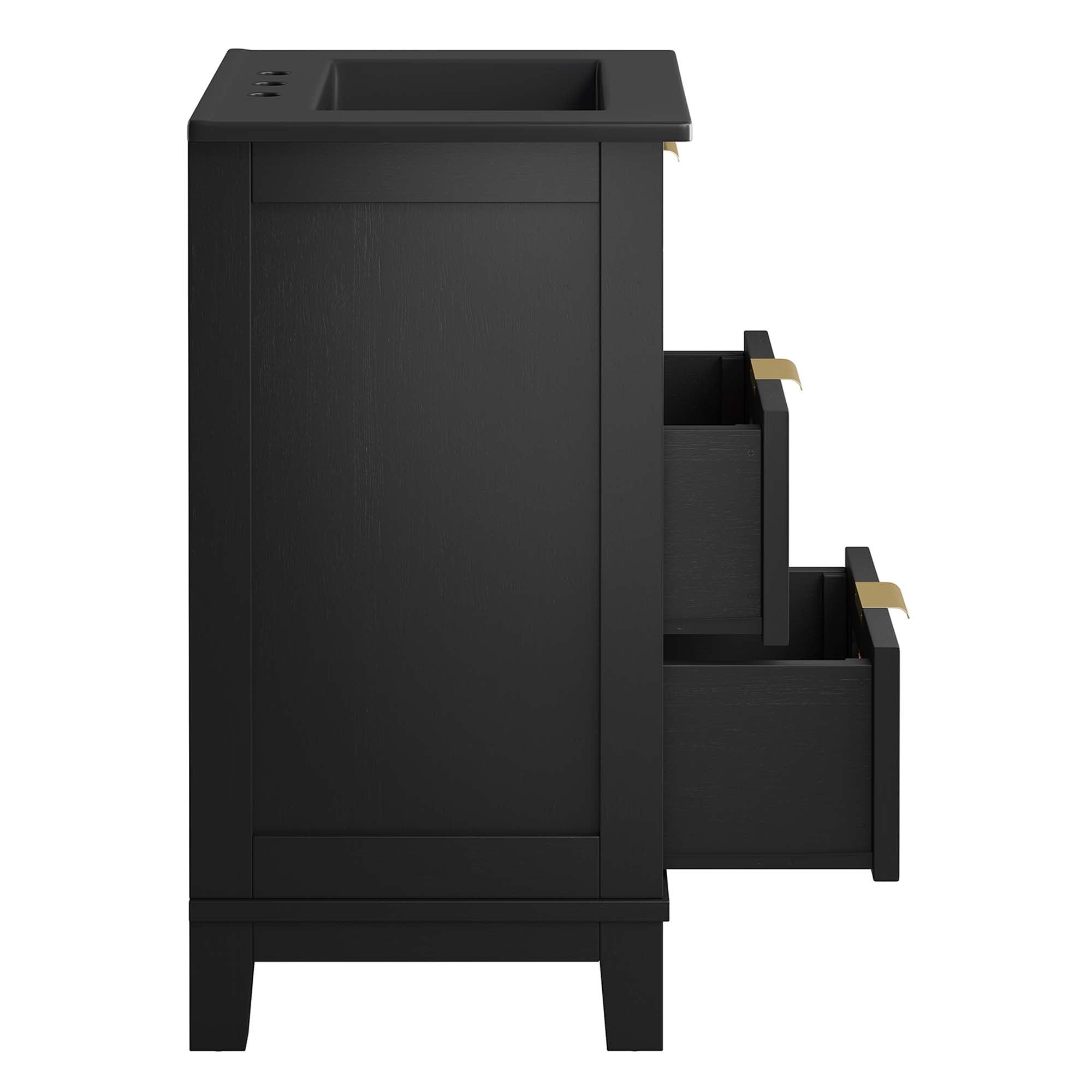 Dixie 24" Solid Wood Bathroom Vanity Cabinet - Black Black