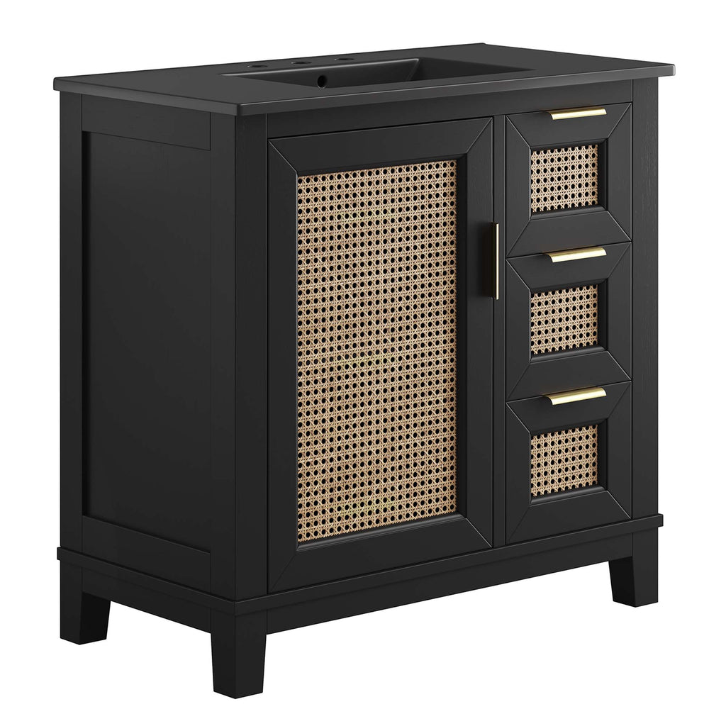 Dixie 36" Solid Wood Bathroom Vanity Cabinet - Black Black