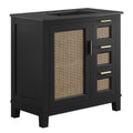 Dixie 36" Solid Wood Bathroom Vanity Cabinet - Black Black