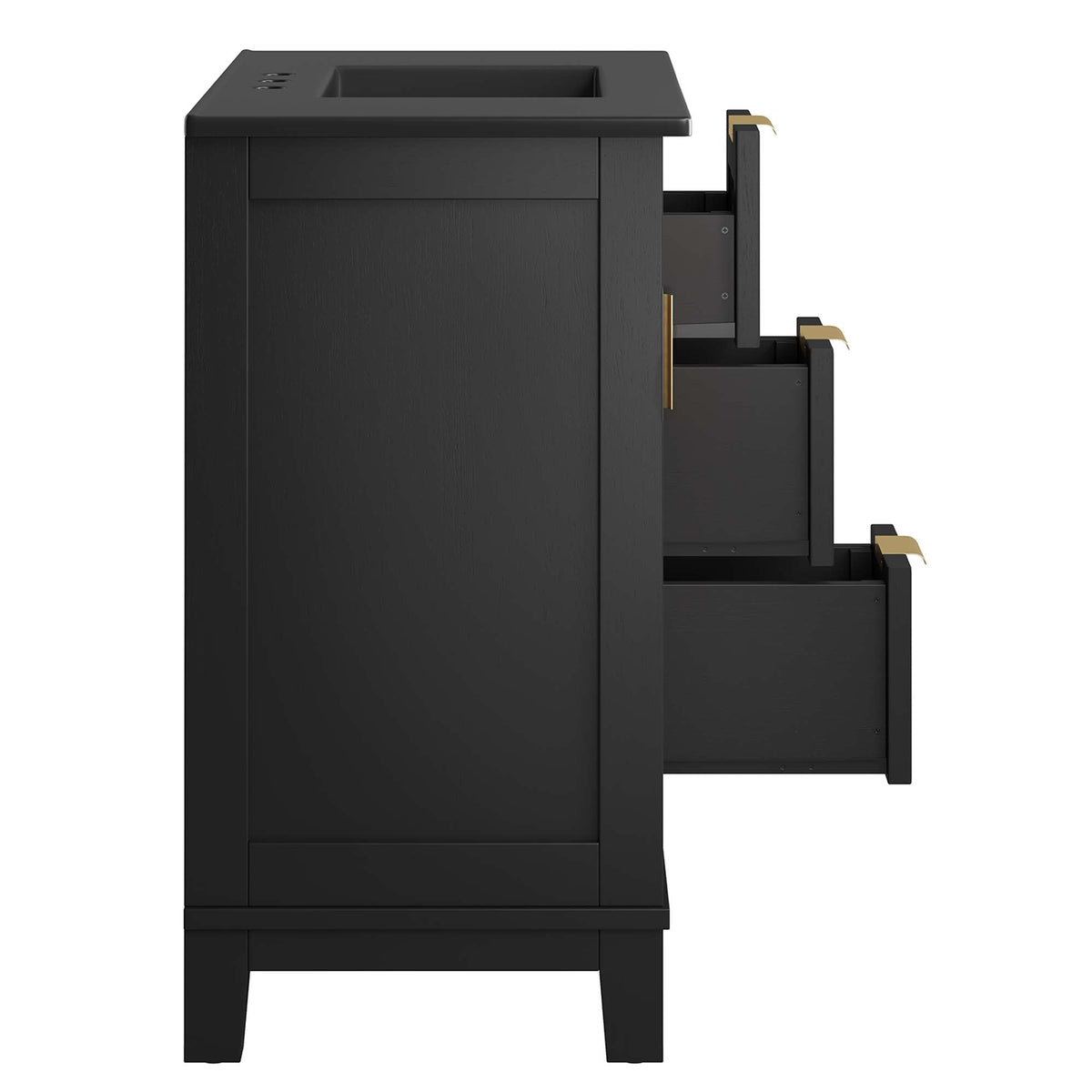 Dixie 36" Solid Wood Bathroom Vanity Cabinet - Black Black