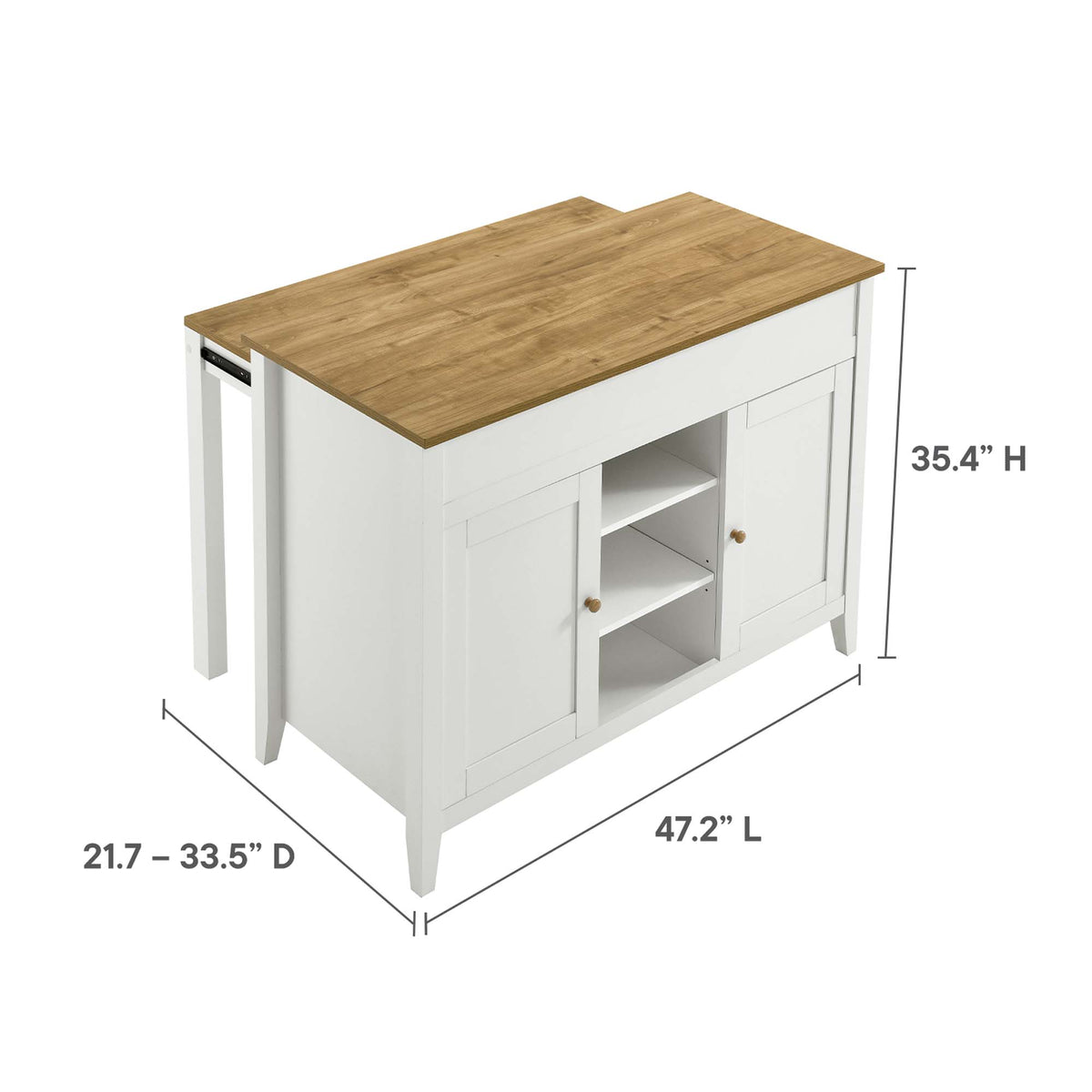 Garland Kitchen Island - Oak White