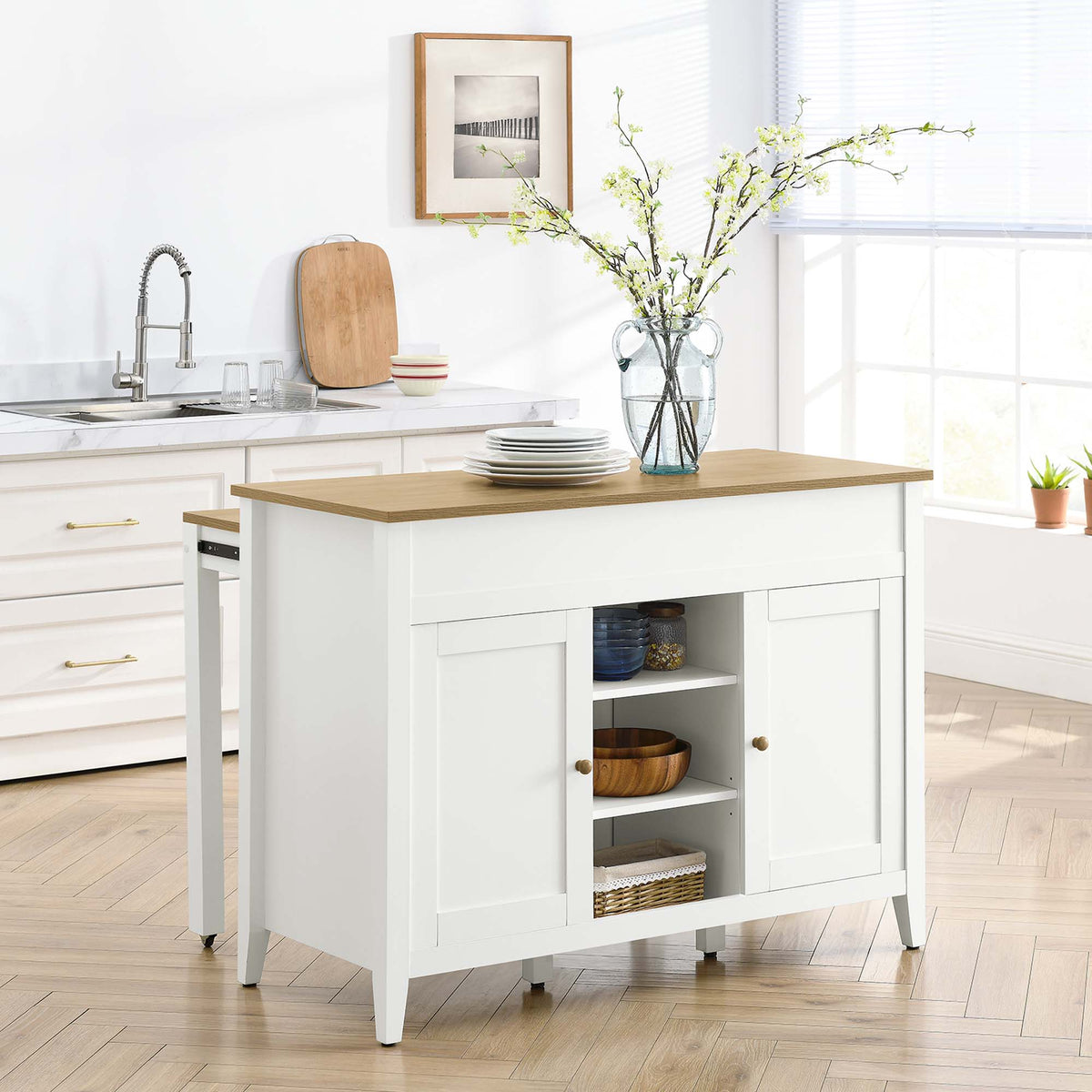 Garland Kitchen Island - Oak White