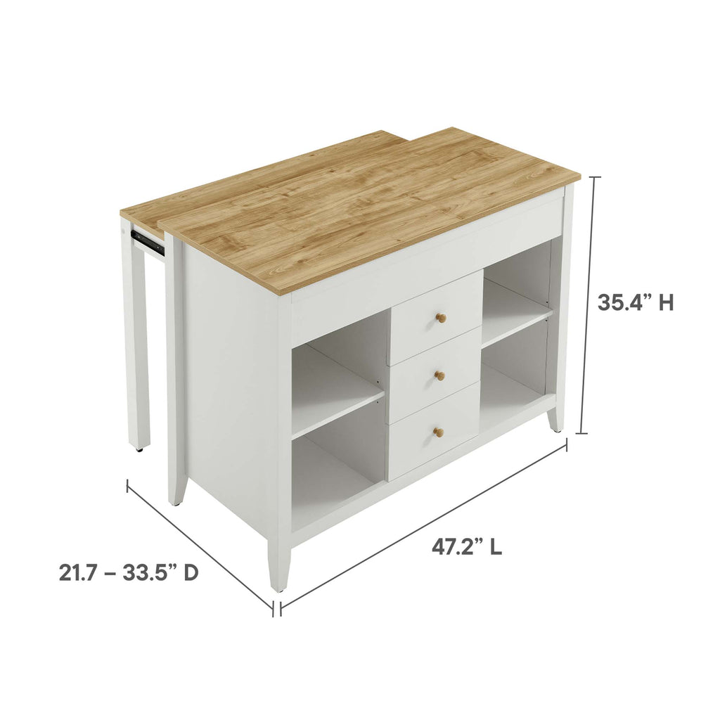 Farmstead Kitchen Island - Oak White