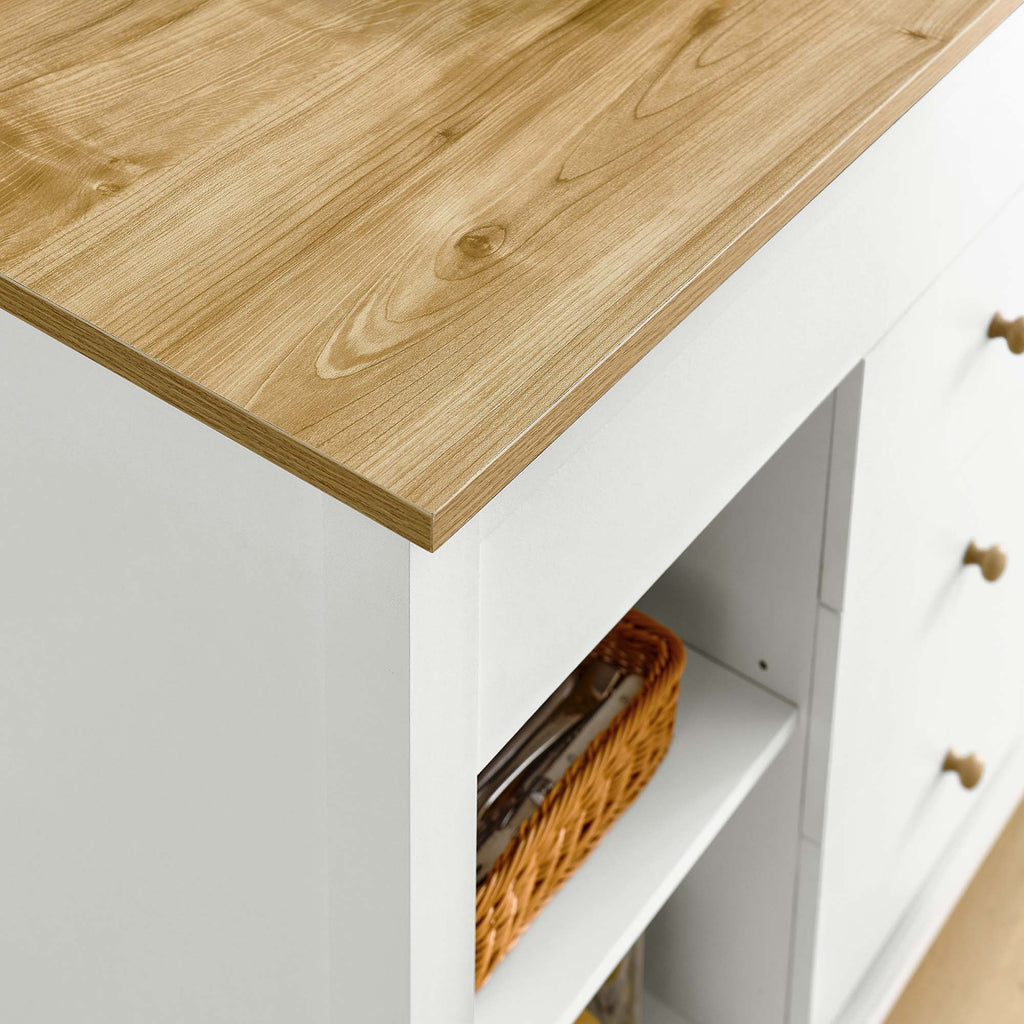 Farmstead Kitchen Island - Oak White