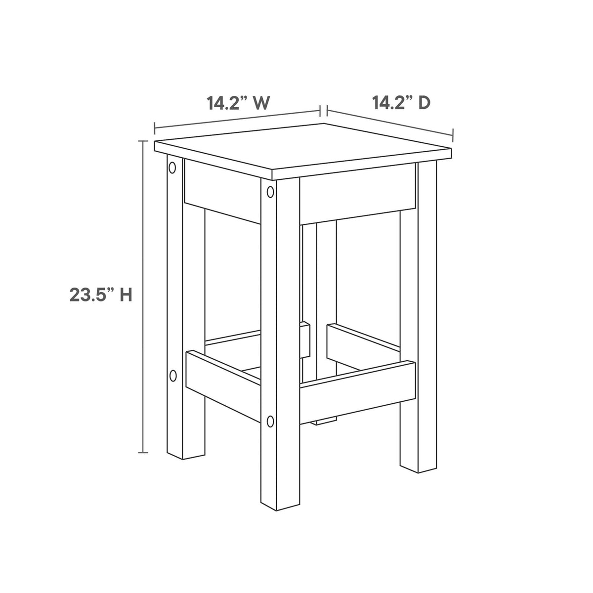 Galley 3-Piece Kitchen Island and Stool Set - Oak Gray