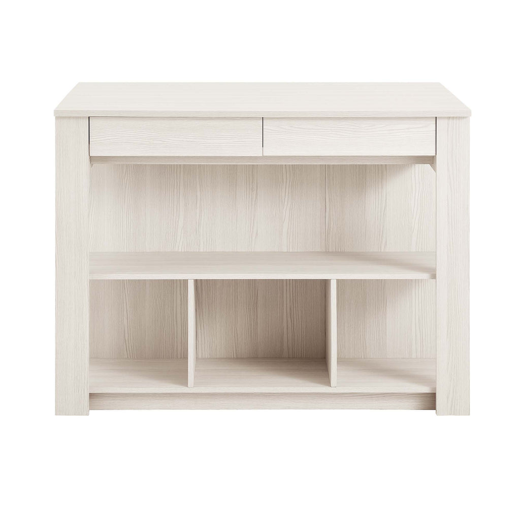 Meadowbrook 3-Piece Kitchen Island and Stool Set - White Maple