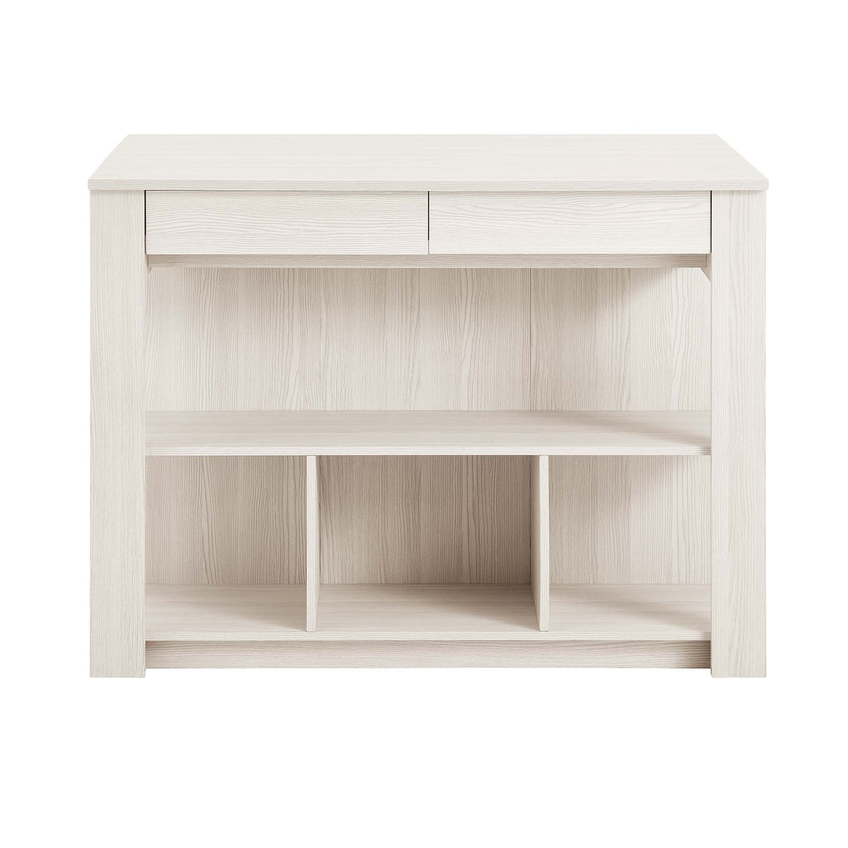 Meadowbrook 3-Piece Kitchen Island and Stool Set - White Maple