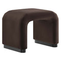 Koda Performance Velvet Waterfall Stool - Black Chocolate Brown