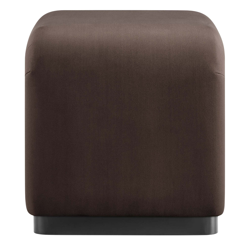 Koda Performance Velvet Waterfall Stool - Black Chocolate Brown