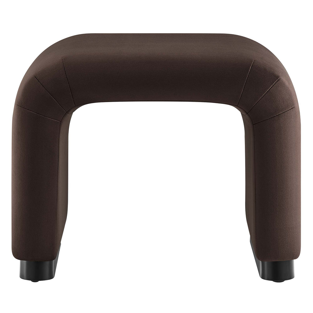 Koda Performance Velvet Waterfall Stool - Black Chocolate Brown